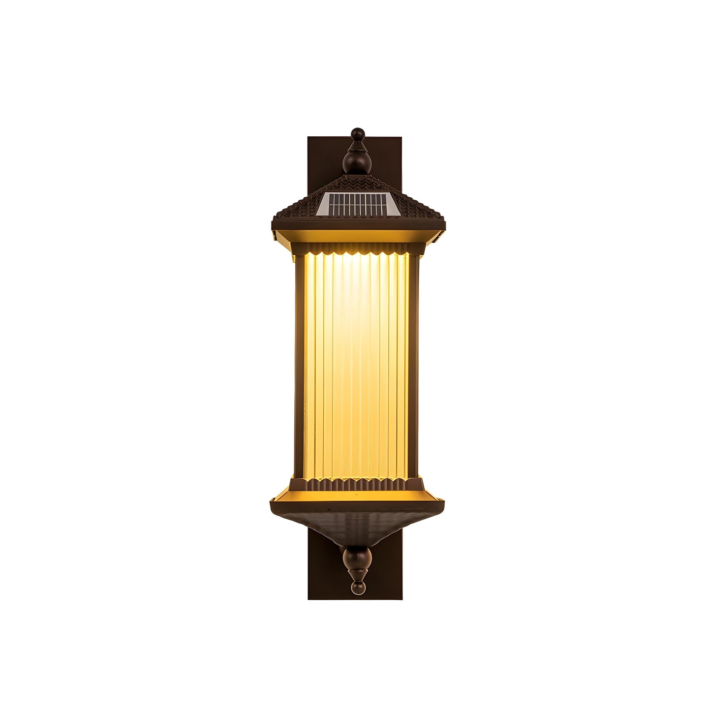 Ribbed Solar Powered Wall Sconce