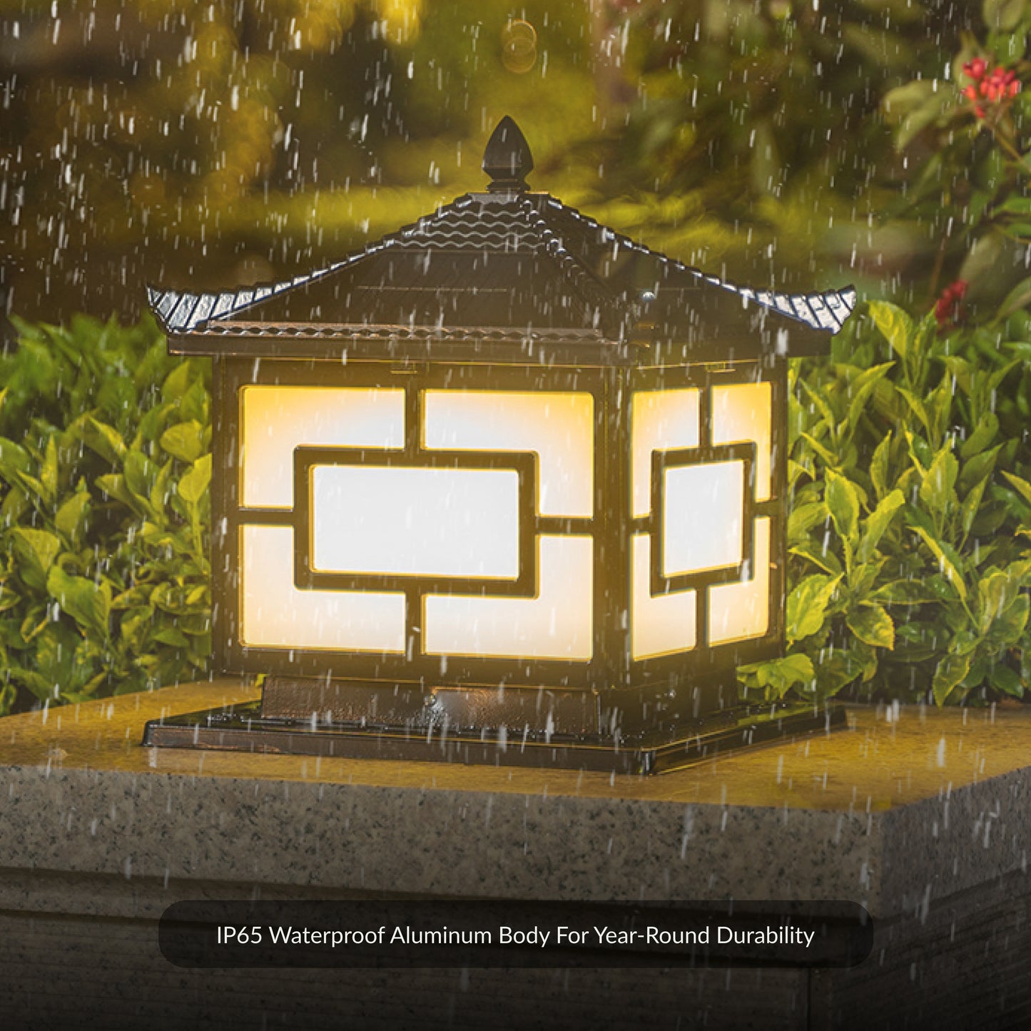 Pagoda Solar Powered Pillar Light