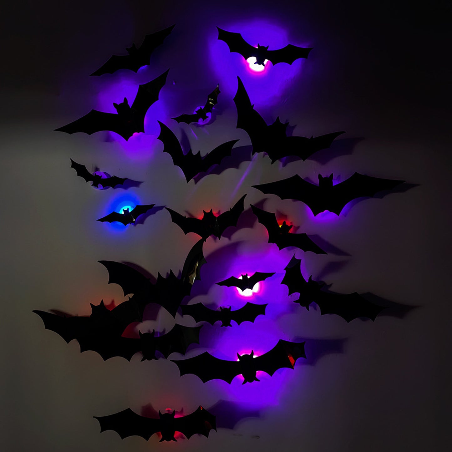 3D LED Bat Wall Lights - 24 Pack