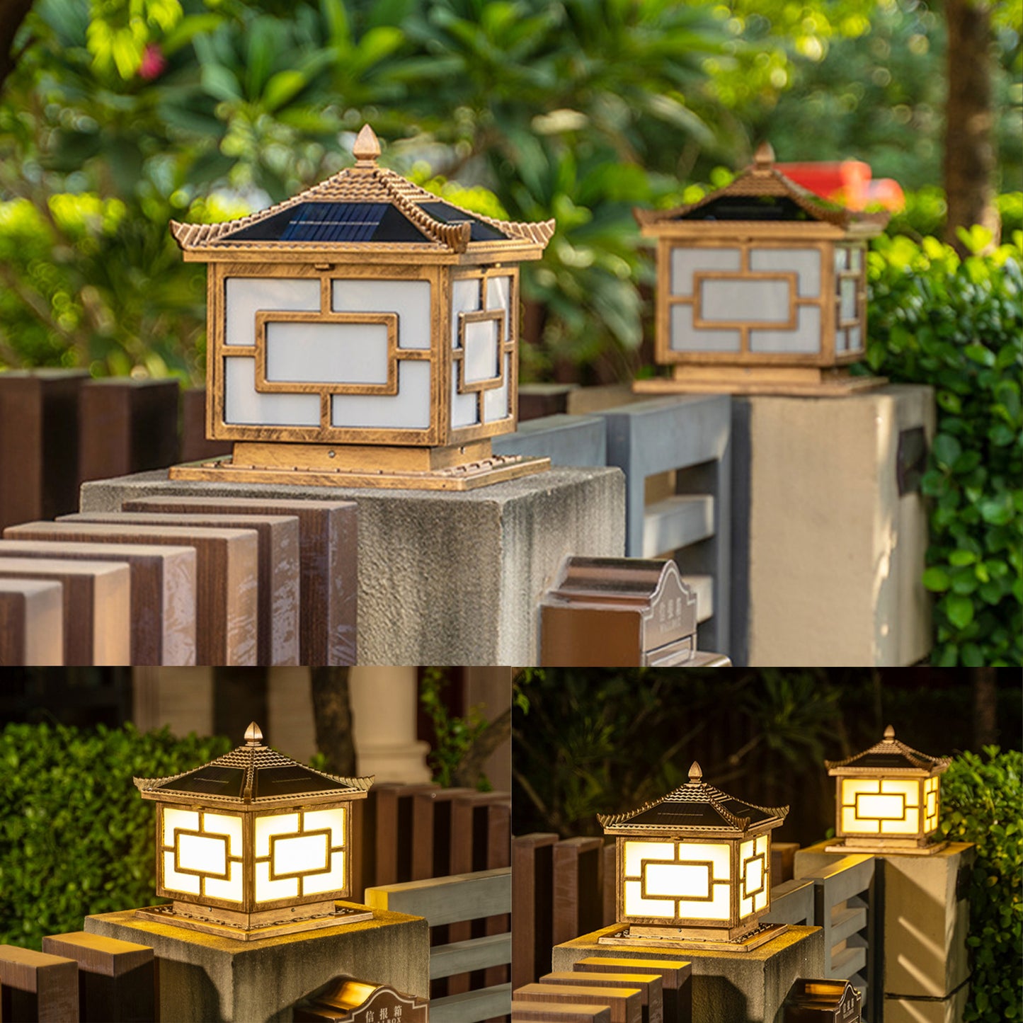 Pagoda Solar Powered Pillar Light