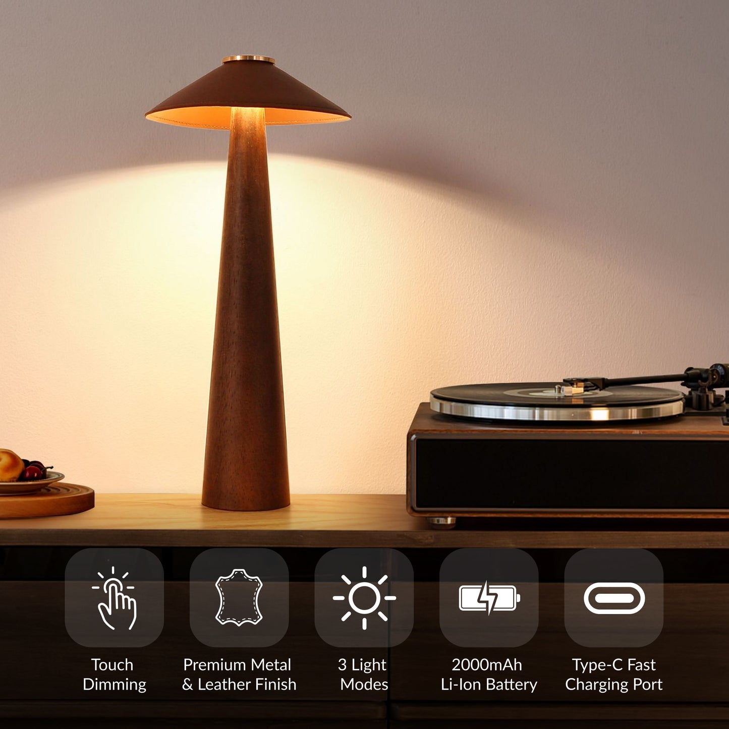 Coneform Wireless Charging Table Lamp