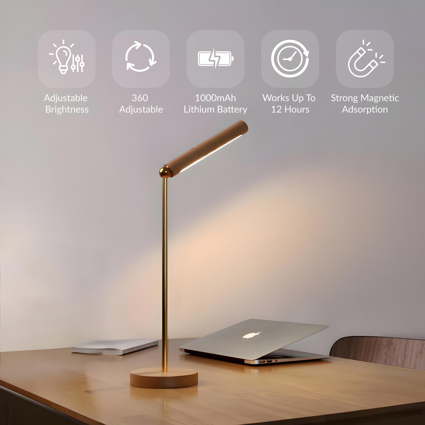 Cylinder Wireless Charging Table Lamp