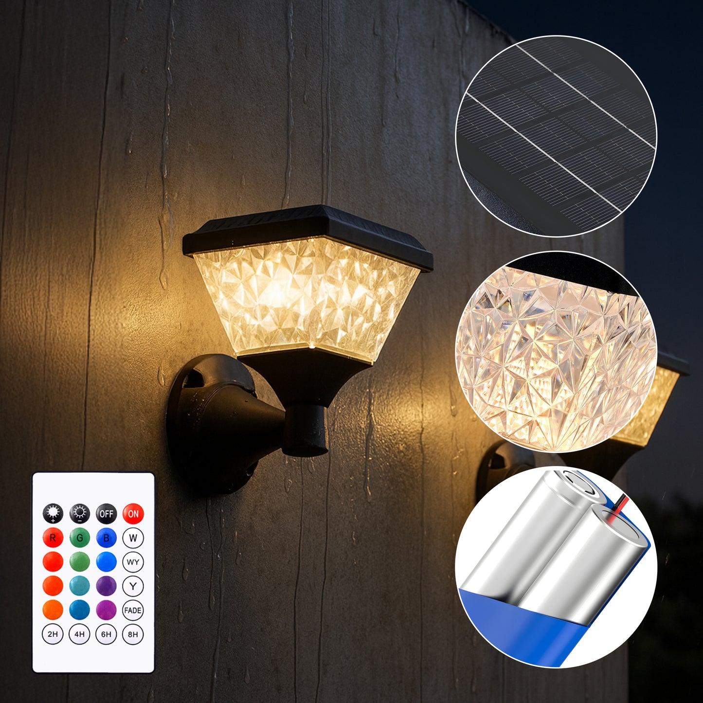 Facet Remote Control RGB Outdoor Wall Light