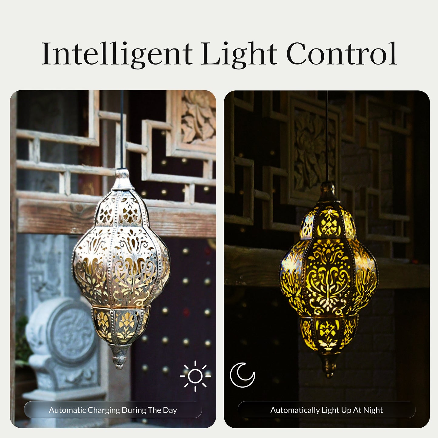 Ornate Solar Powered Pendant Light
