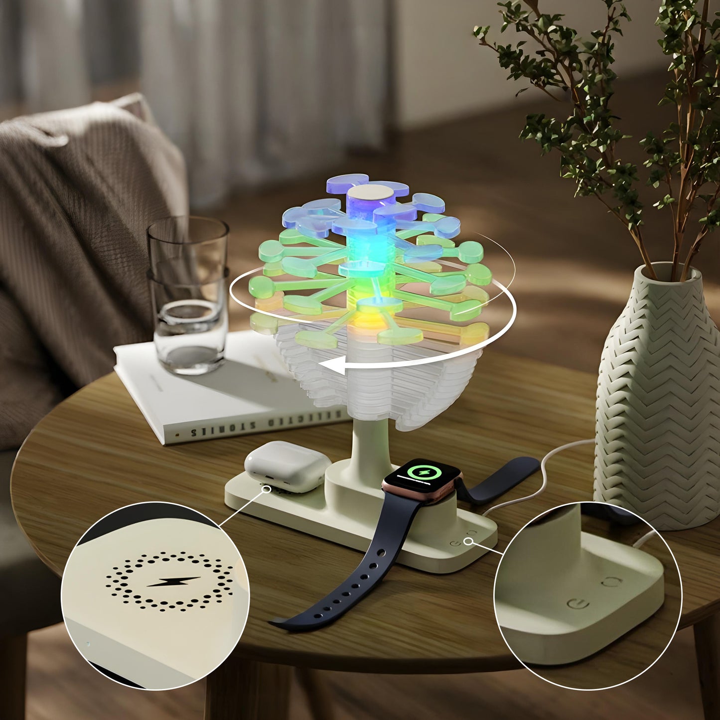 Geometric Wireless Charging Table Lamp