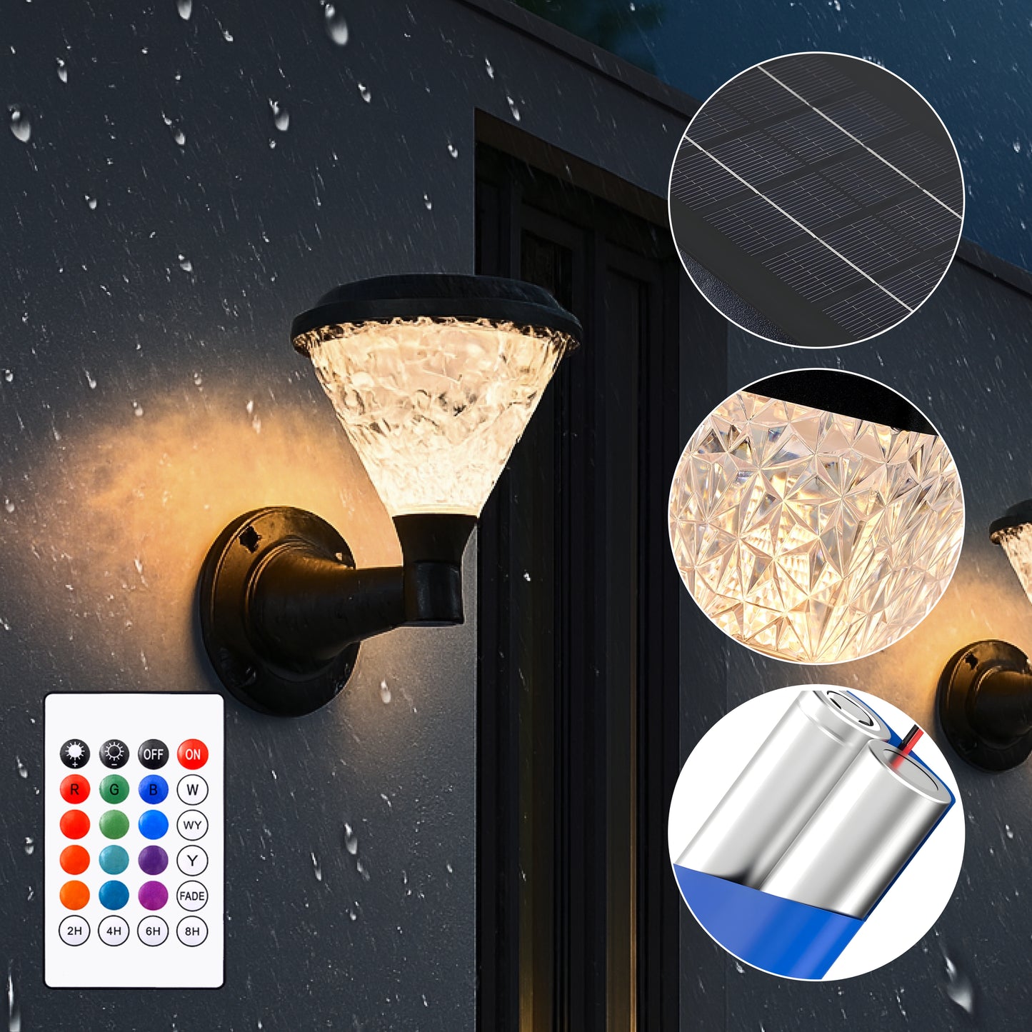 Facet Remote Control RGB Outdoor Wall Light
