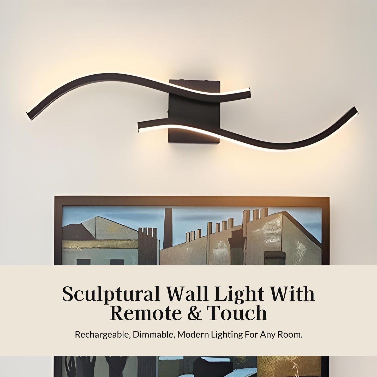 Curve Touch Dimming Battery Operated Wall Sconce