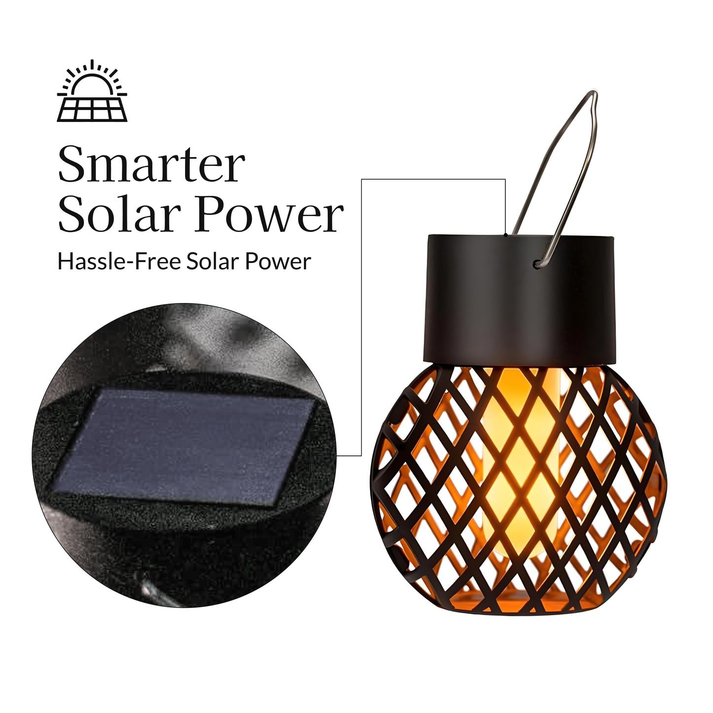 Lattice Flickering Flame Effect Hanging Lantern