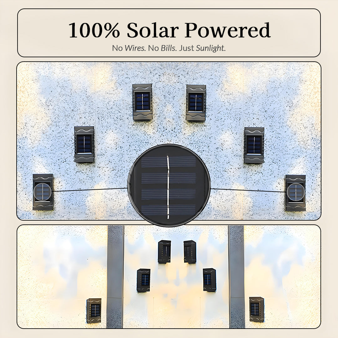 Waveform Solar Powered Wall Sconce