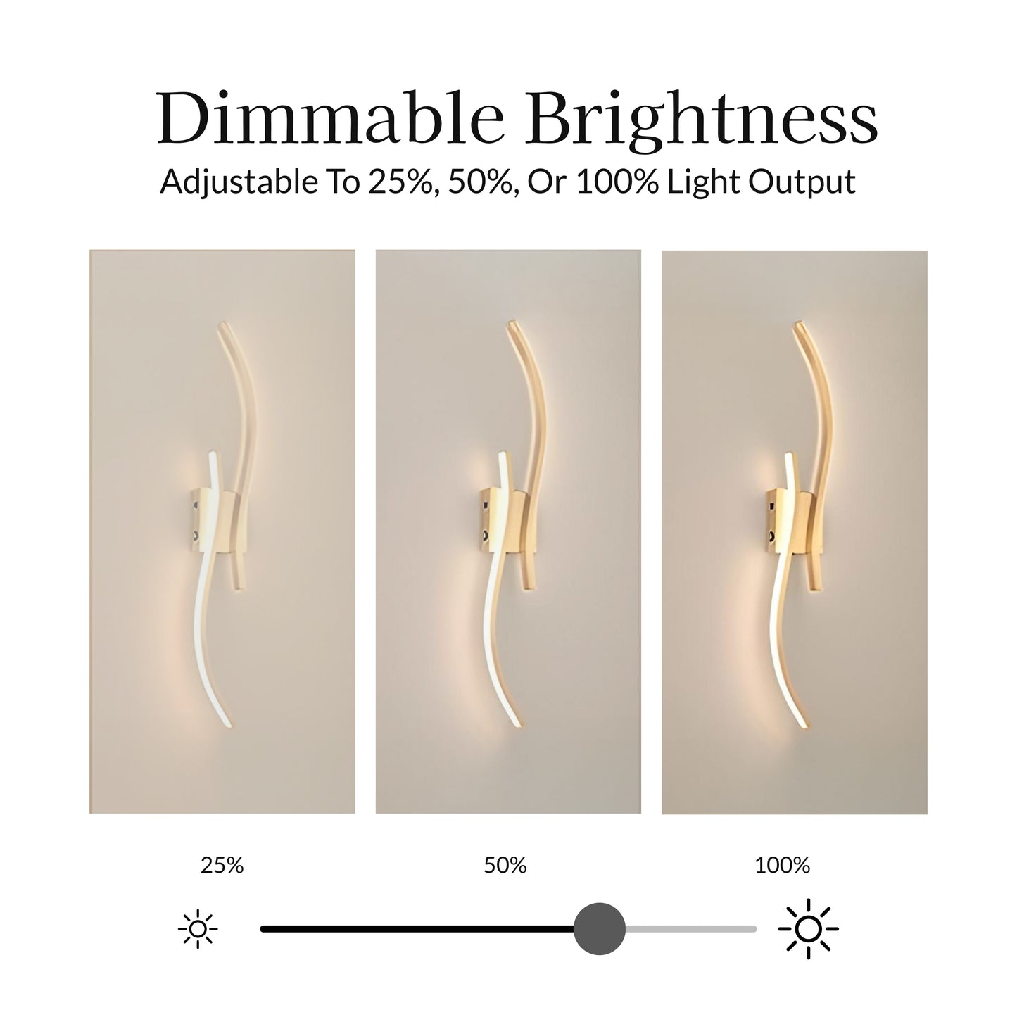 Curve Touch Dimming Battery Operated Wall Sconce