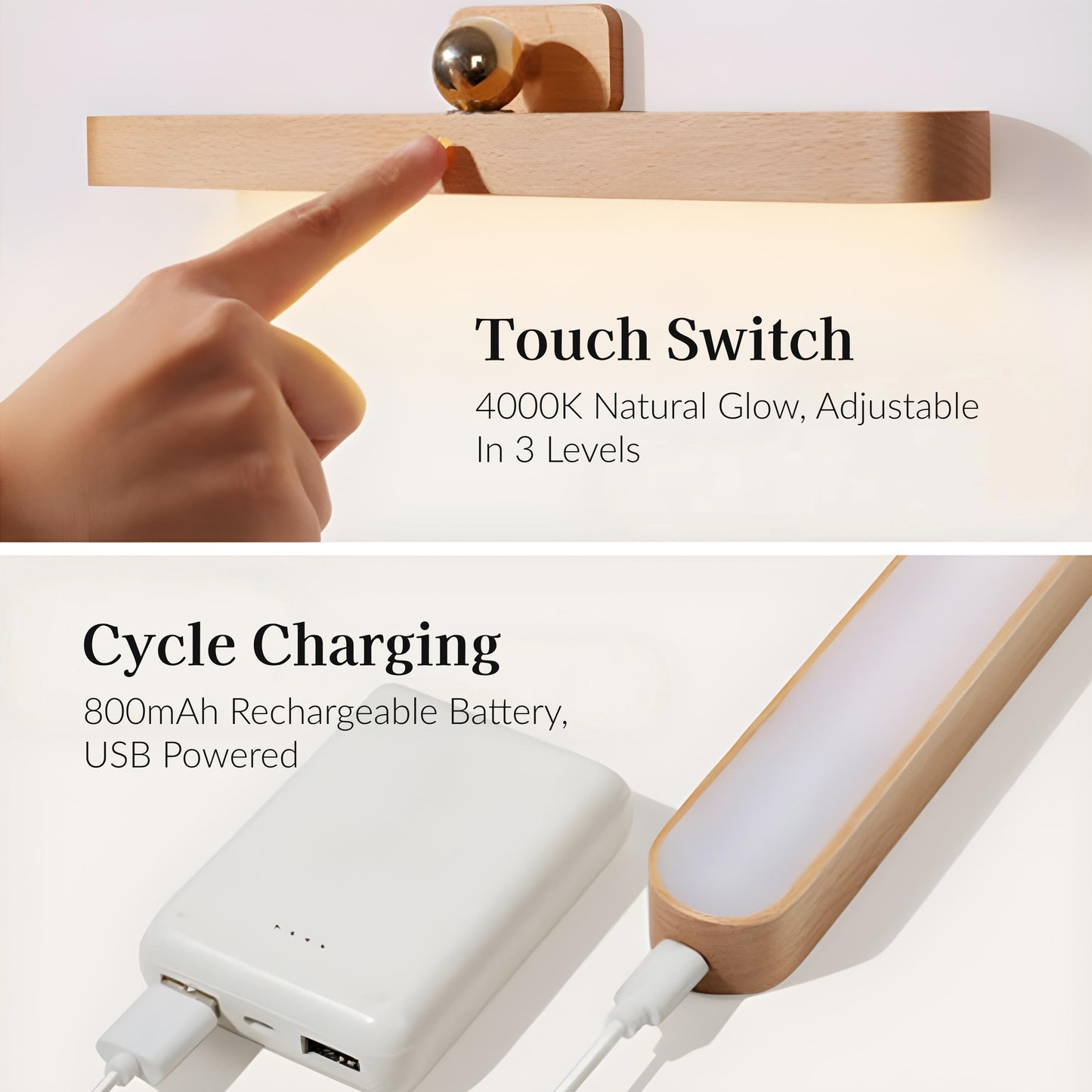 Brushed Touch Control Battery Operated Wall Sconce