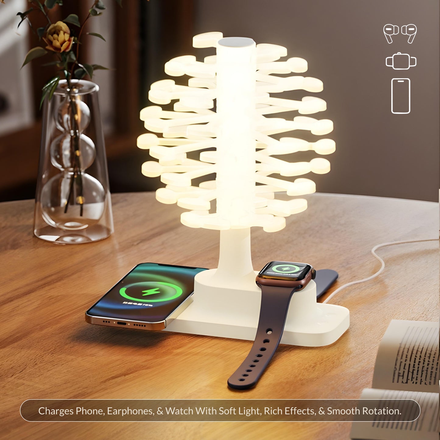 Geometric Wireless Charging Table Lamp