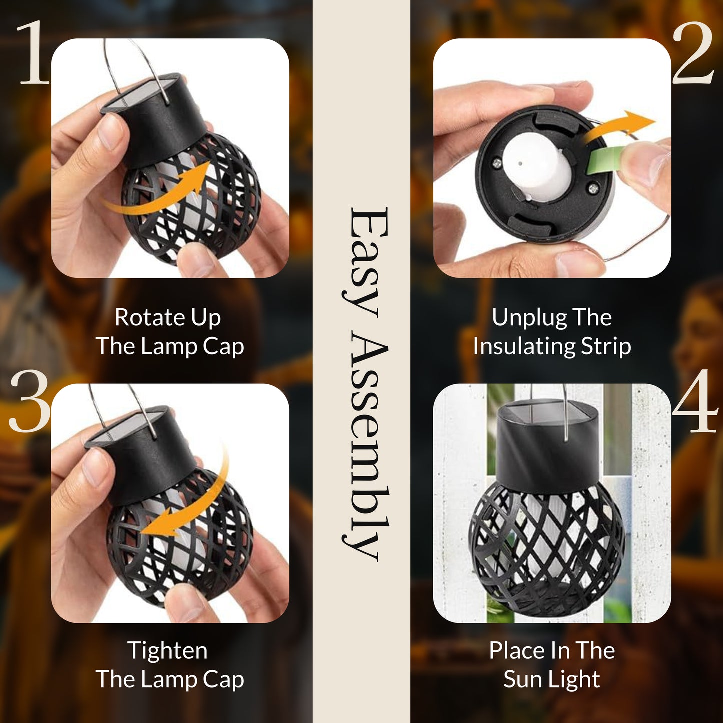 Lattice Flickering Flame Effect Hanging Lantern