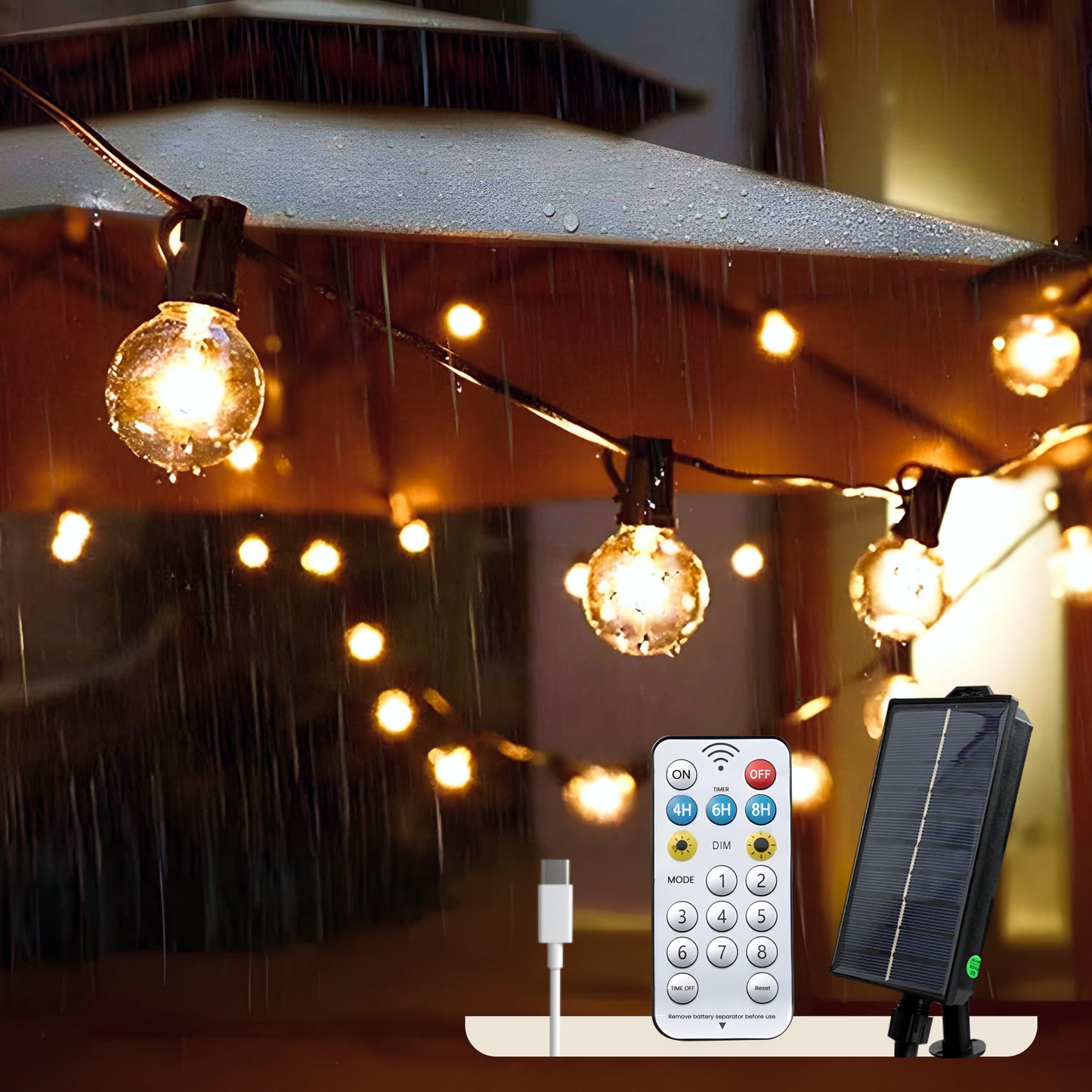 Sphere Solar Powered String Lights