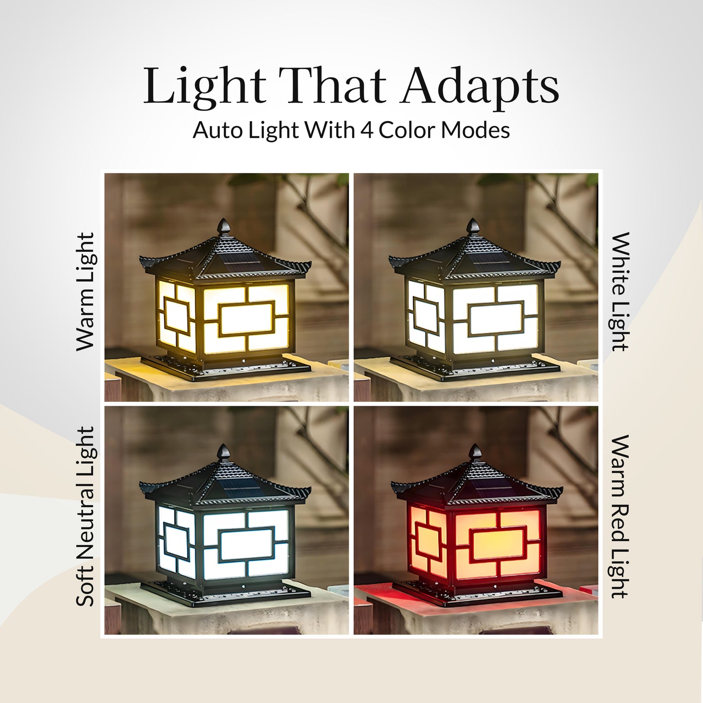 Pagoda Solar Powered Pillar Light