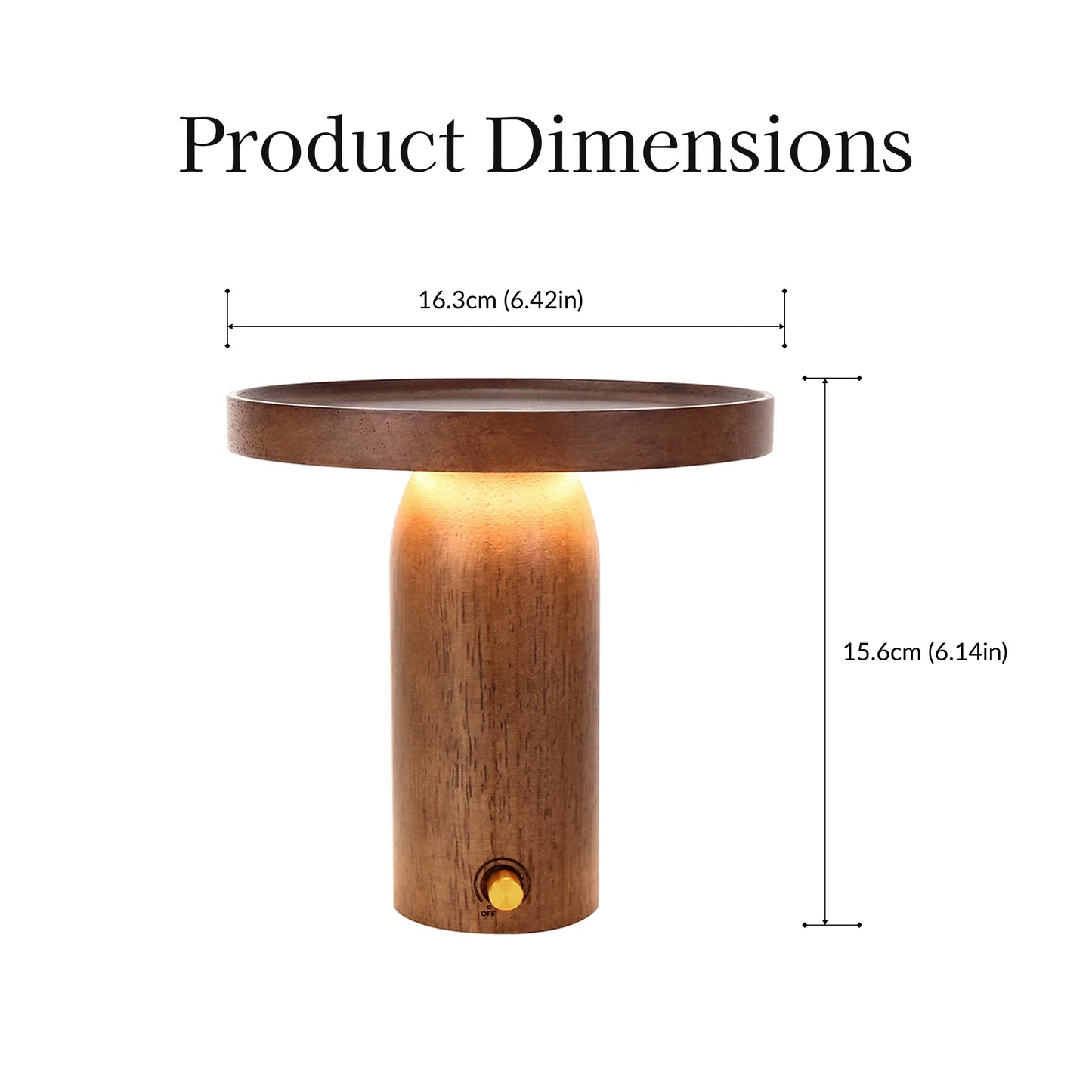 Walnut Cylinder Solid Wood Table Lamp