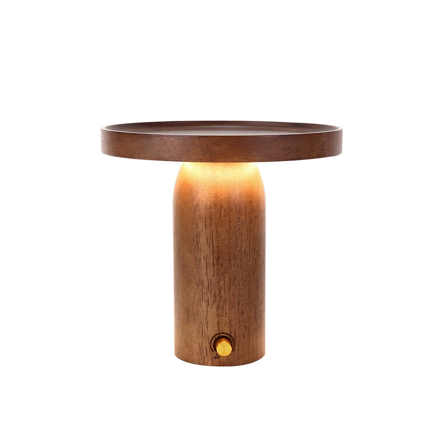 Walnut Cylinder Solid Wood Table Lamp