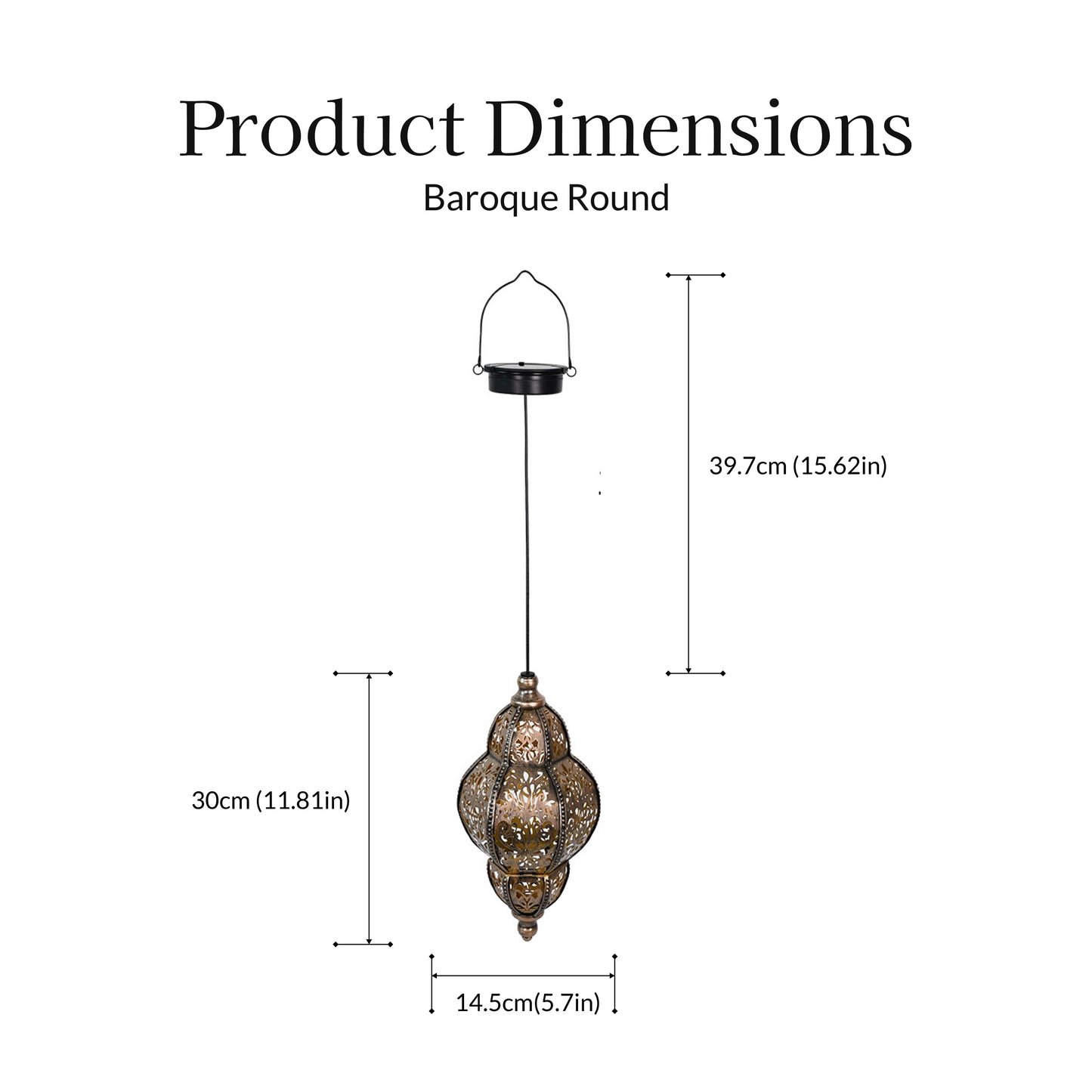 Ornate Solar Powered Pendant Light