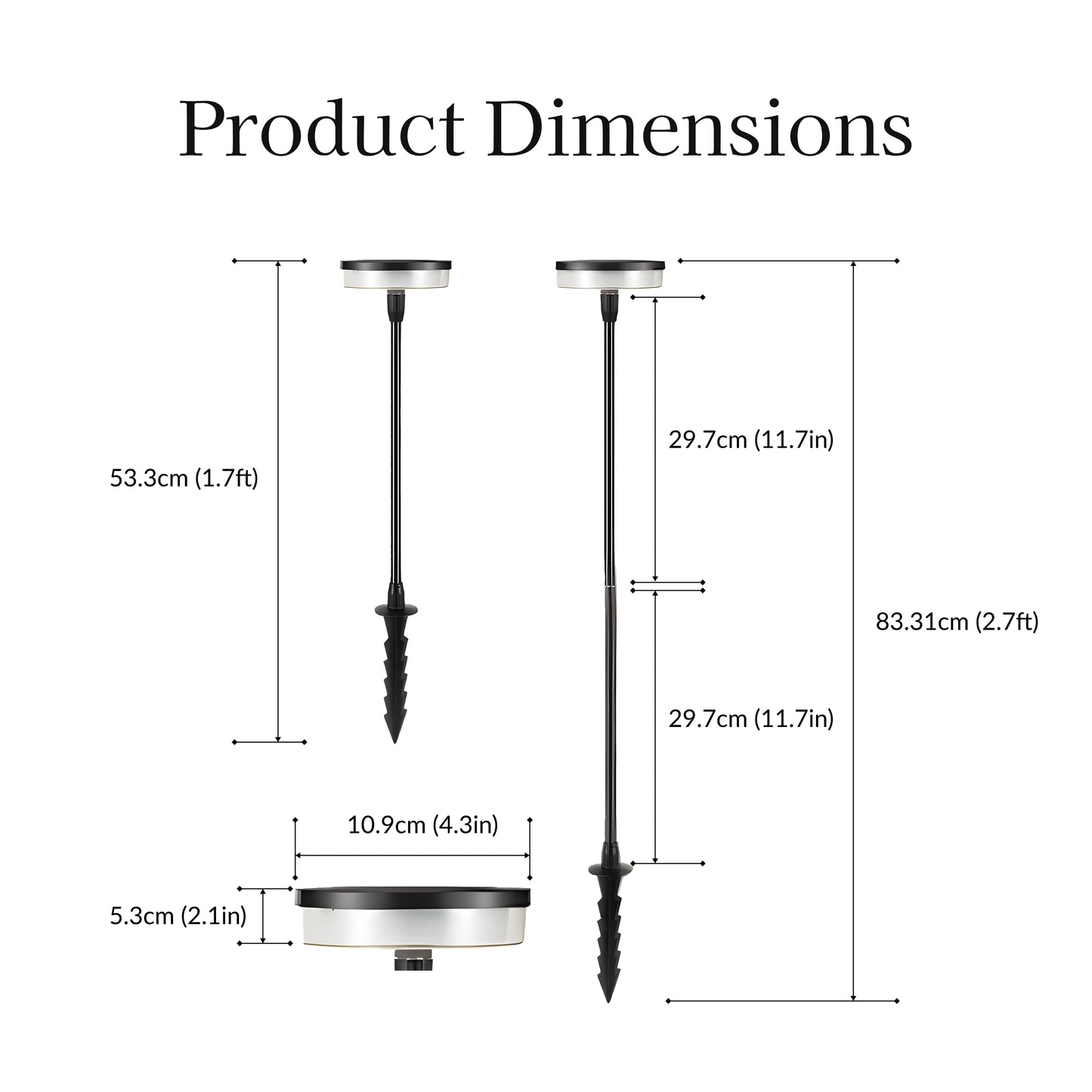 Cylinder Solar Powered Path Light