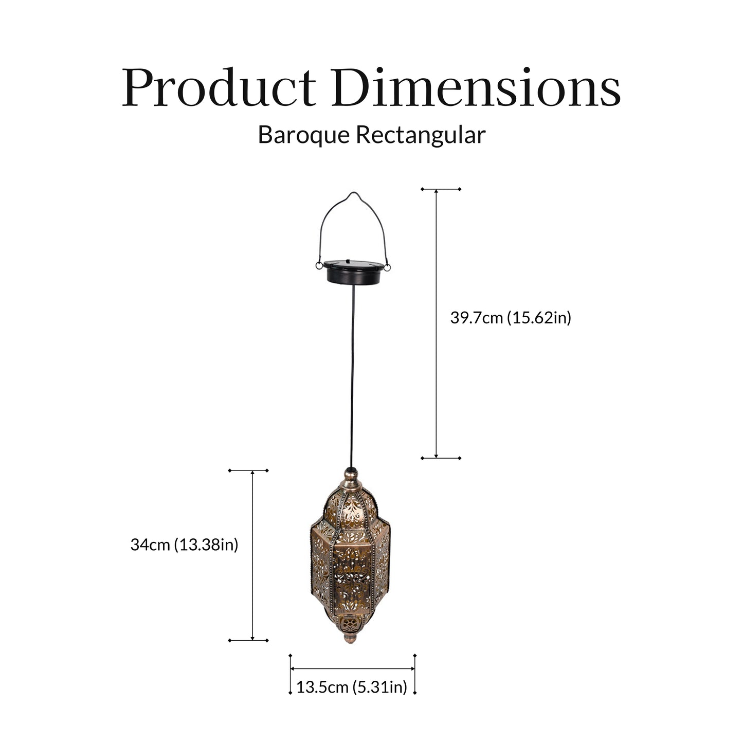 Ornate Solar Powered Pendant Light