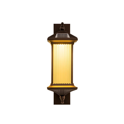 Ribbed Solar Powered Wall Sconce