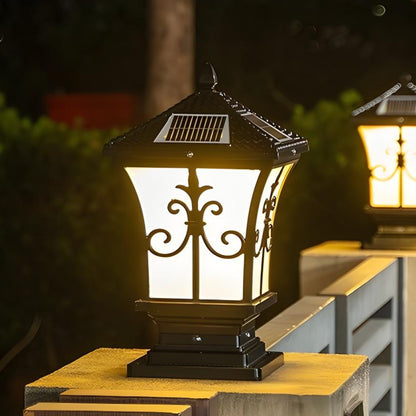 Vintage Scroll Solar Powered Post Light