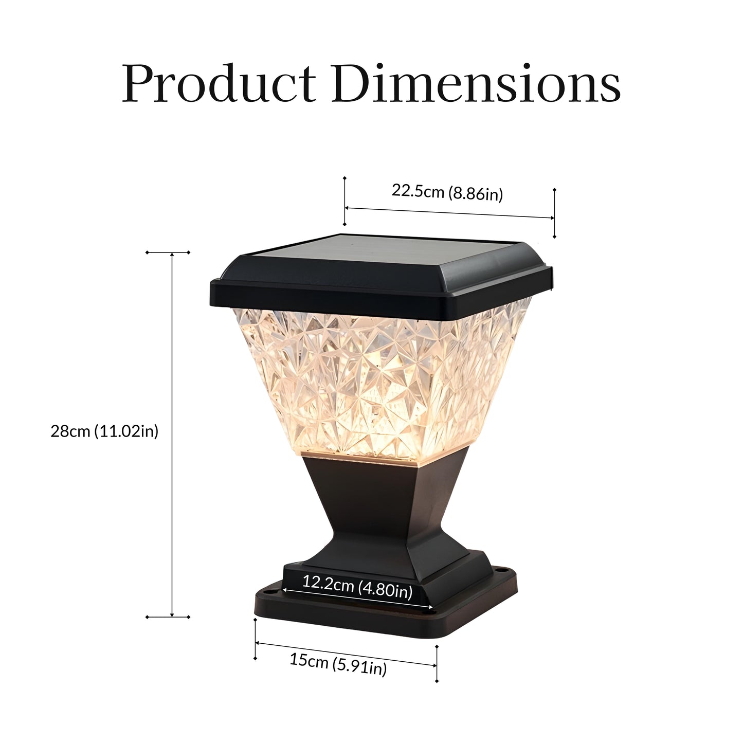 Facet Solar Powered Post Cap Light