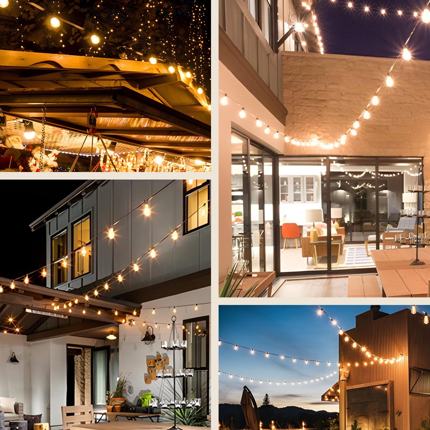 Teardrop Solar Powered Bistro String Lights