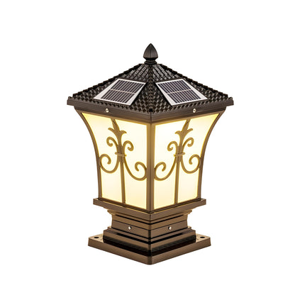 Vintage Scroll Solar Powered Post Light