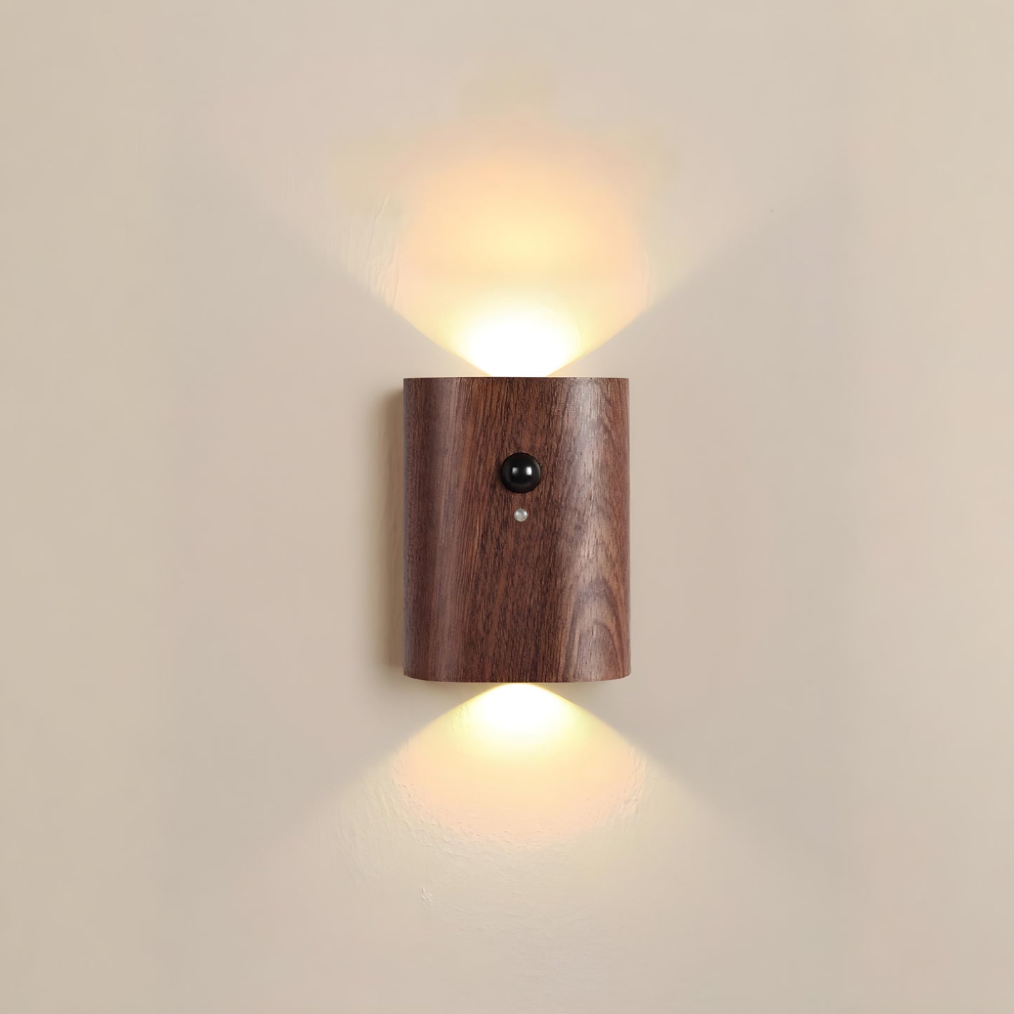 Walnut-Curve Motion Sensing Wall Sconce