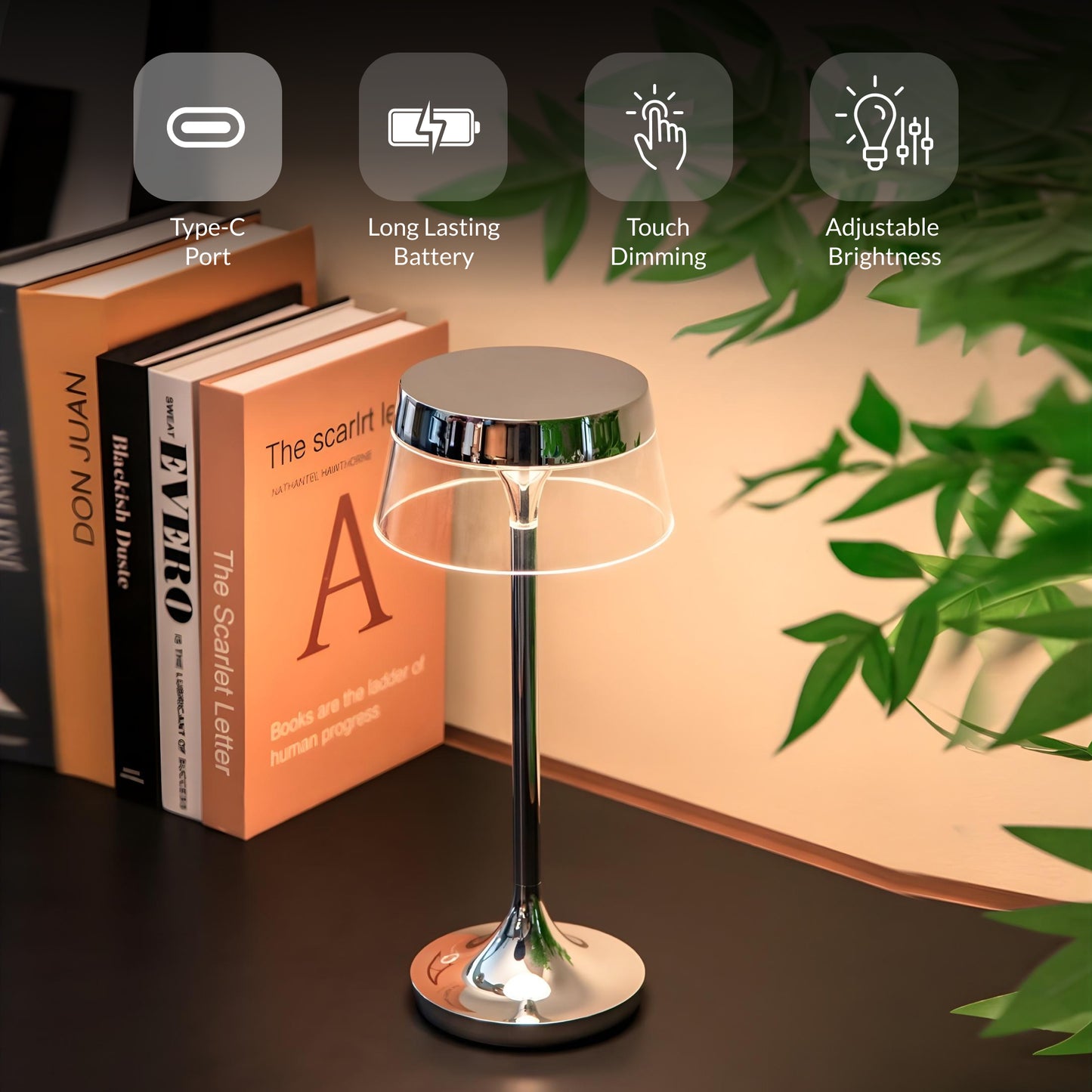 Chrome Touch Control Table Lamp