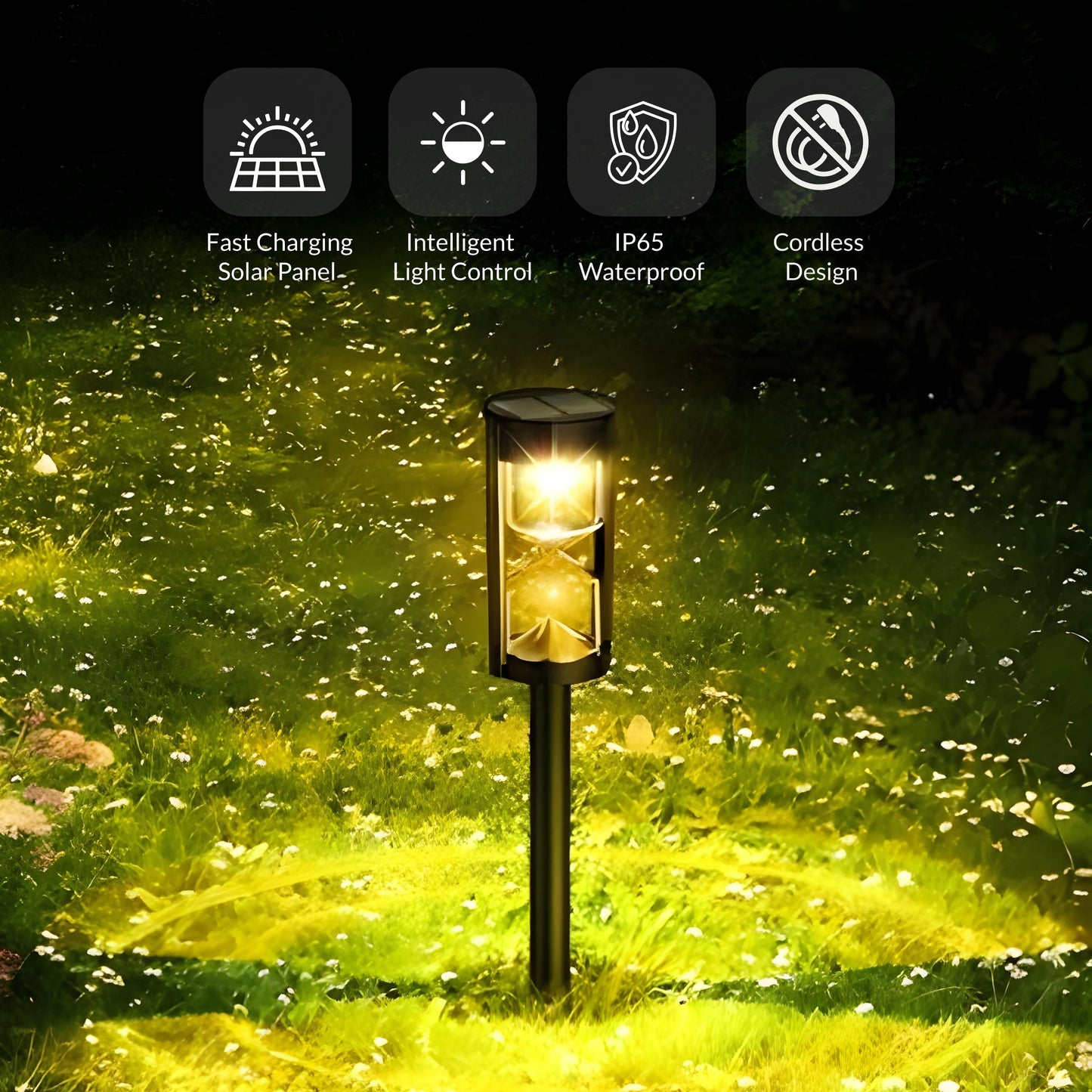 Hourglass Solar Powered Pathway Light