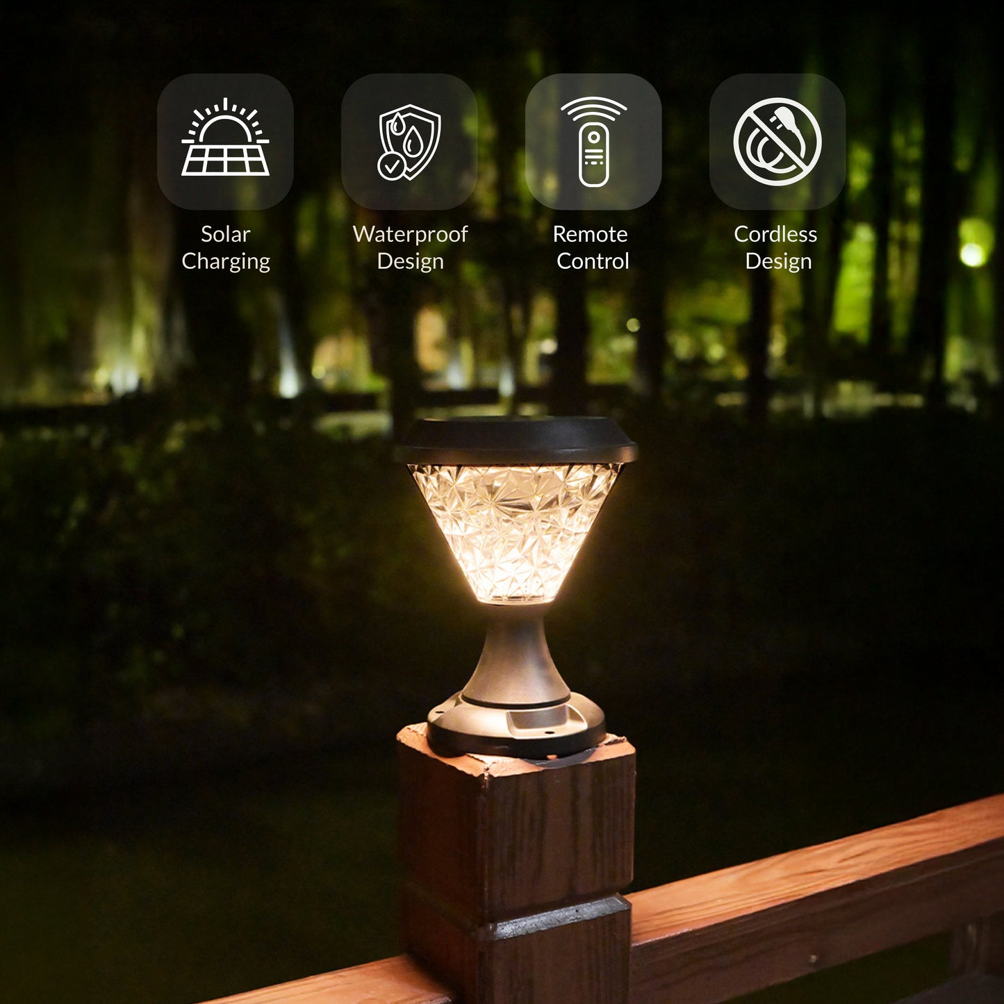 Facet Solar Powered Post Light