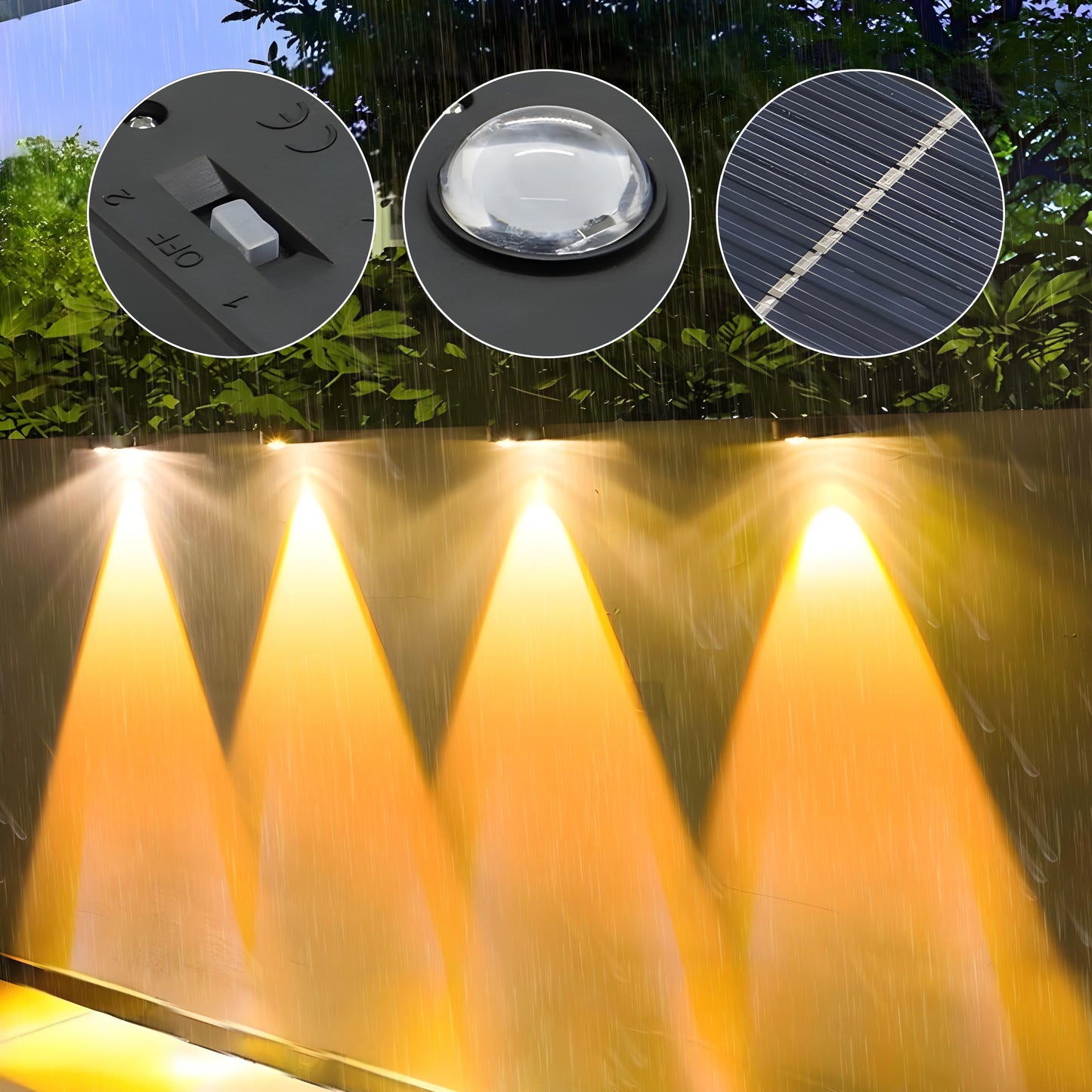 Cylinder Solar Powered Fence Light