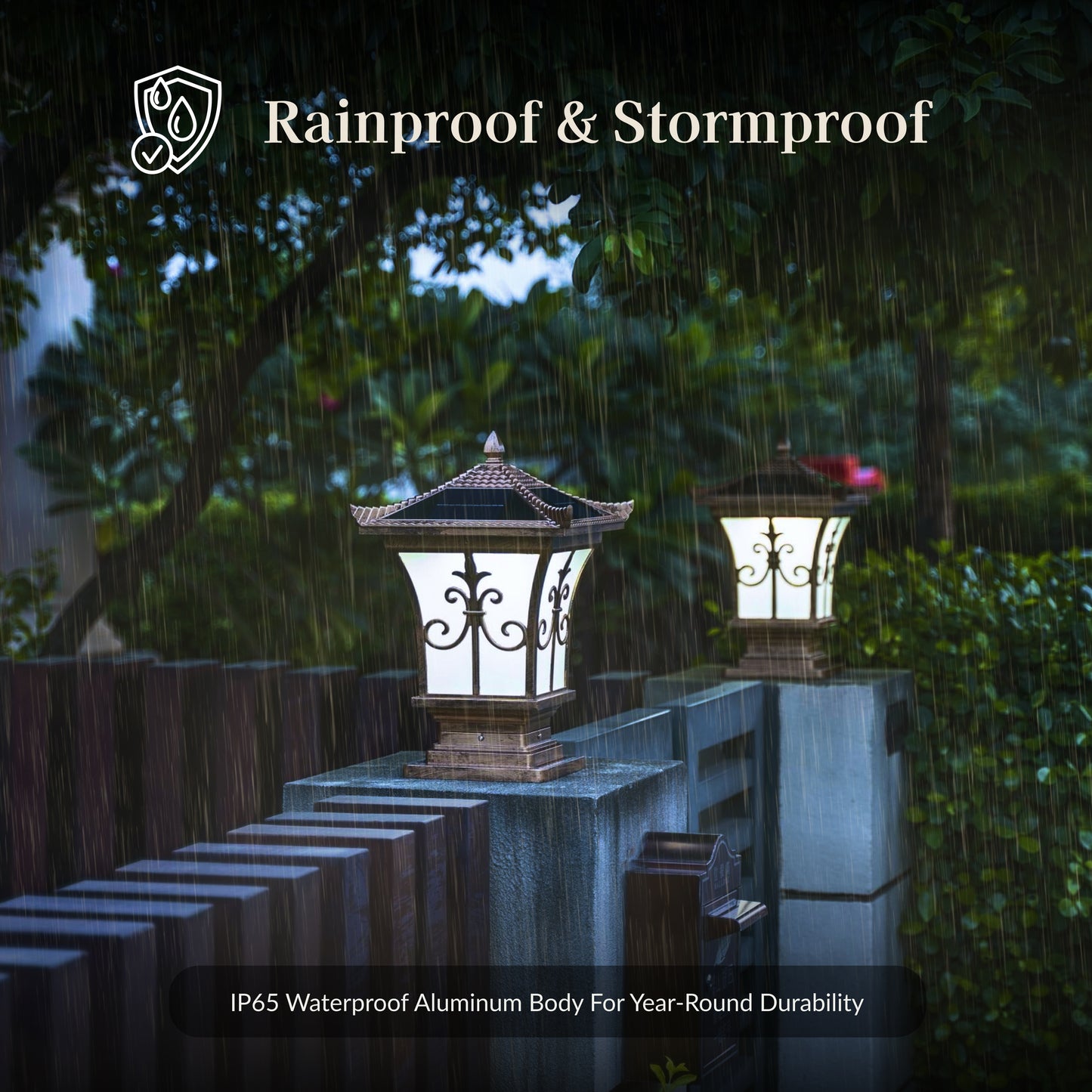 Pagoda Solar Powered Post Cap Light