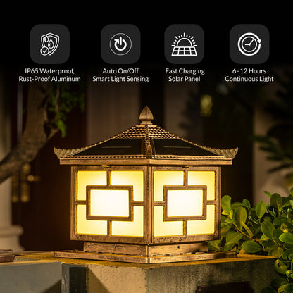 Pagoda Solar Powered Pillar Light