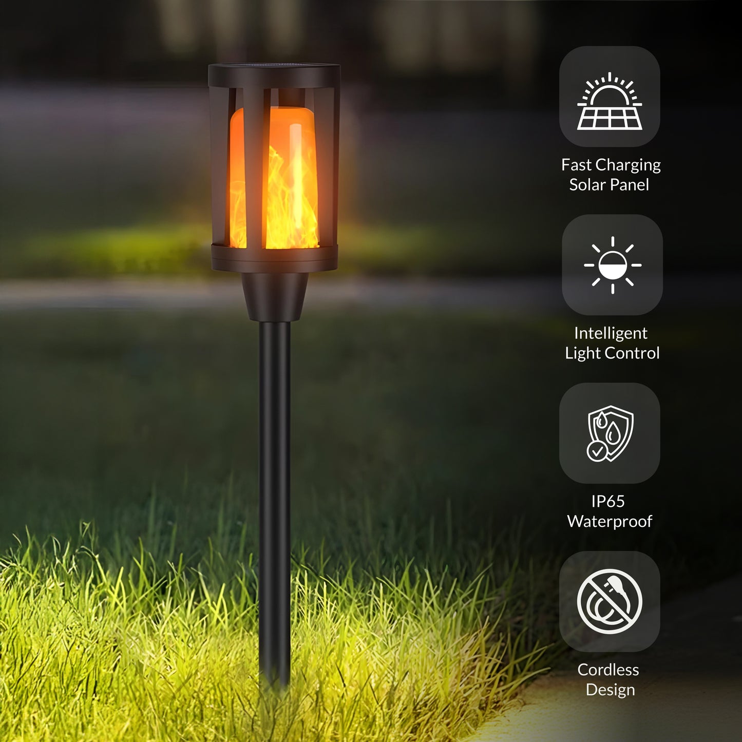 Caged Solar Powered Path Light