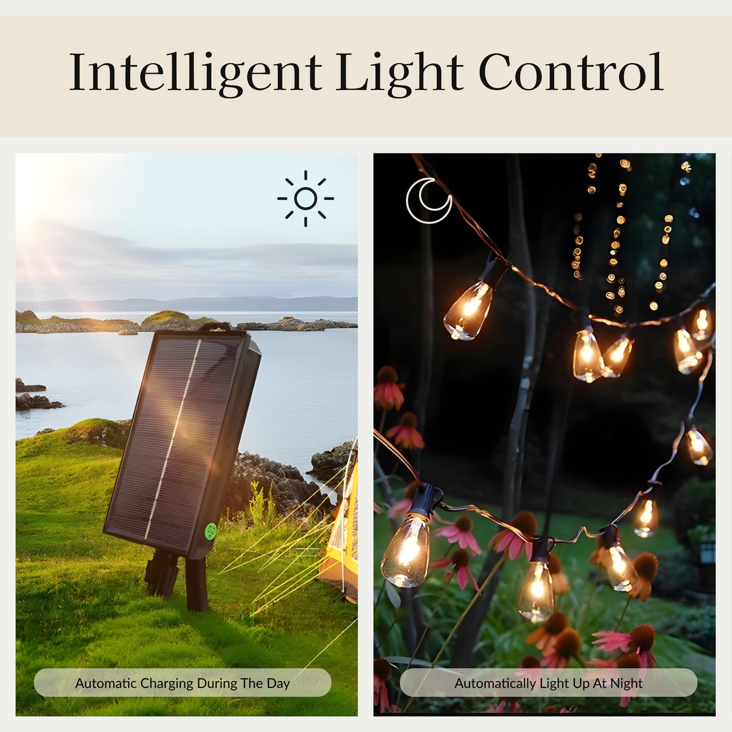 Teardrop Solar Powered Bistro String Lights