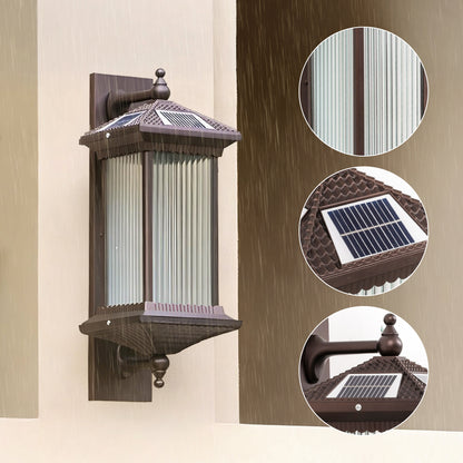 Ribbed Solar Powered Wall Sconce