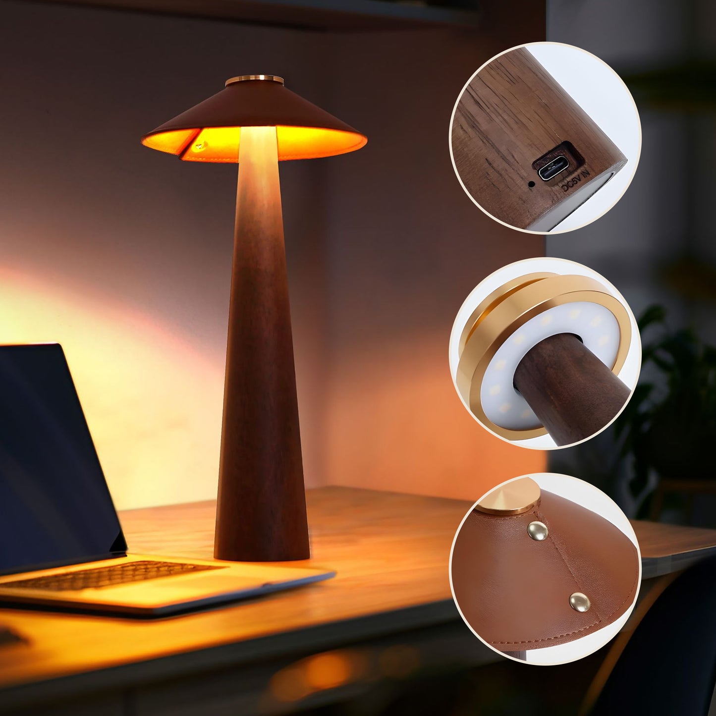 Coneform Wireless Charging Table Lamp
