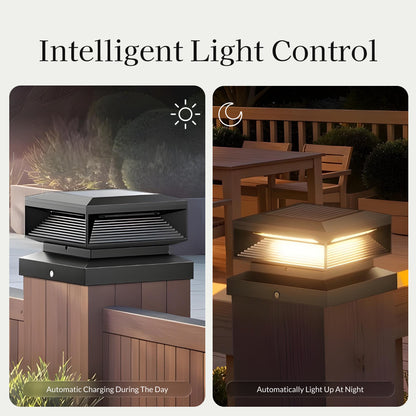 Angular Solar Powered Post Cap Light