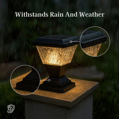 Facet Solar Powered Post Cap Light