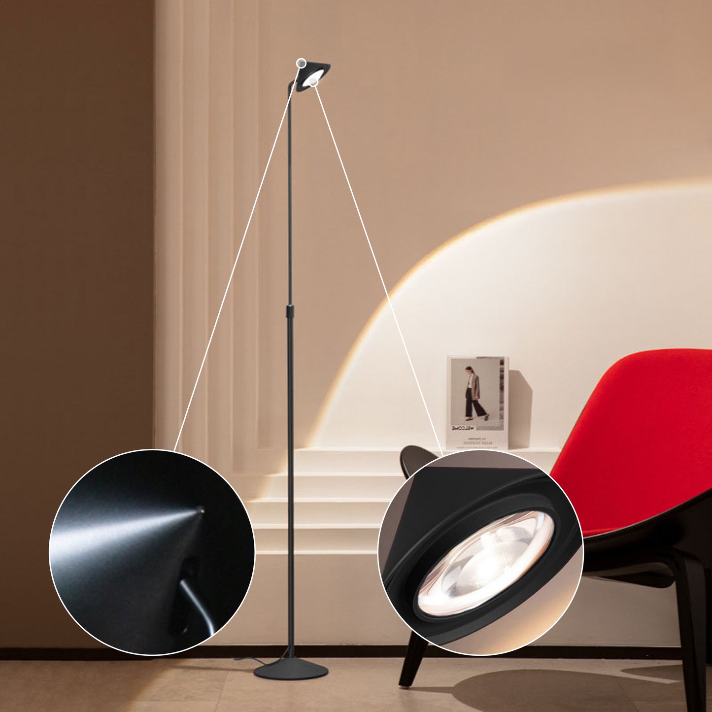 Angular Touch Control Floor Lamp