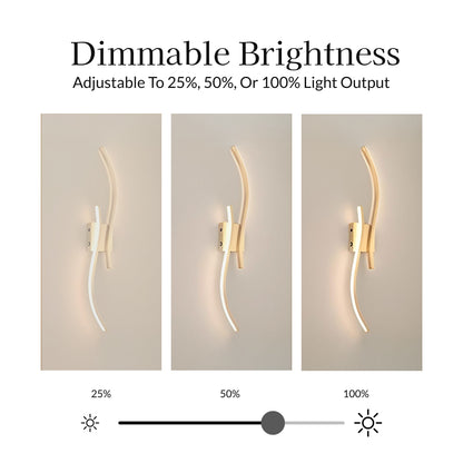 Curve Touch Dimming Battery Operated Wall Sconce