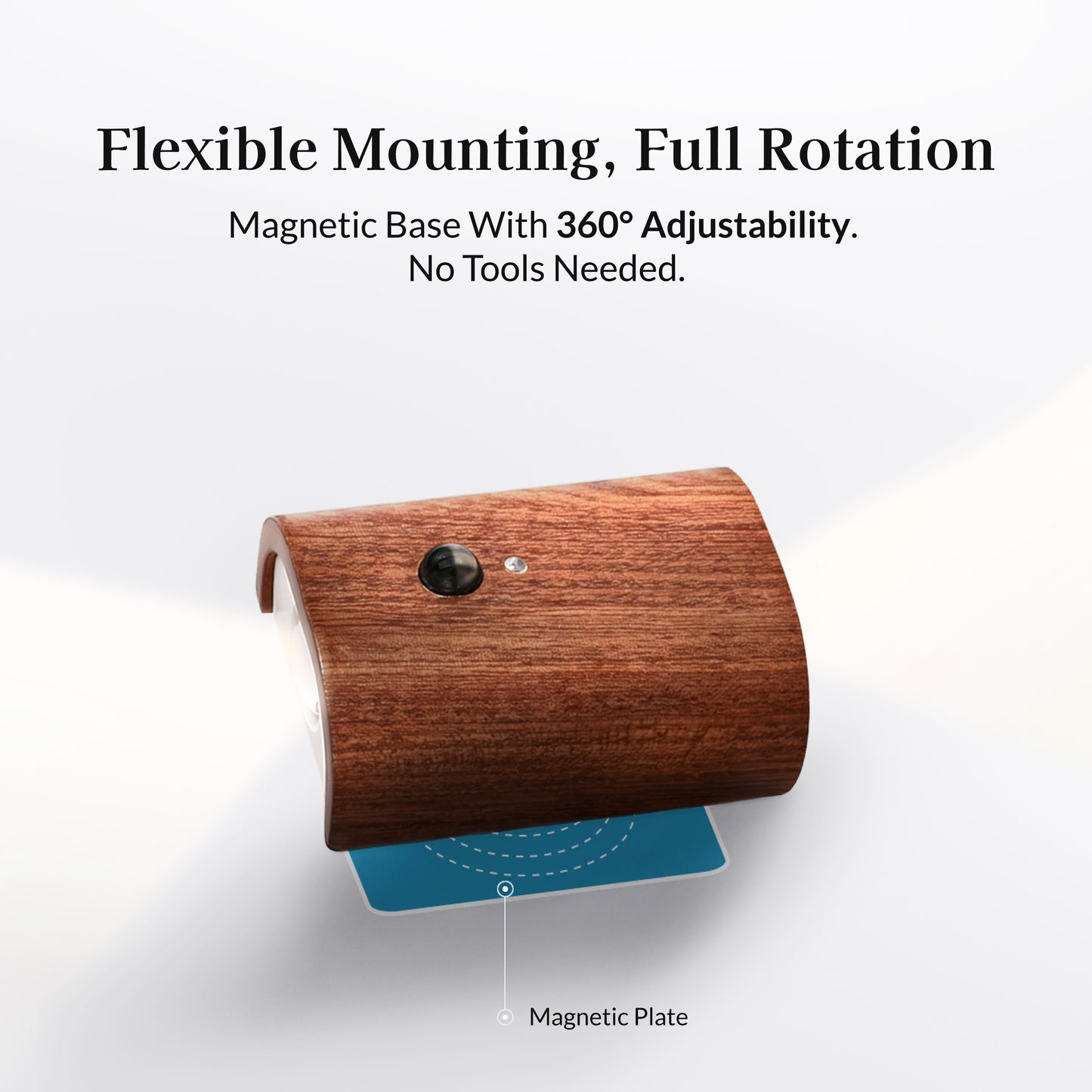 Walnut-Curve Motion Sensing Wall Sconce