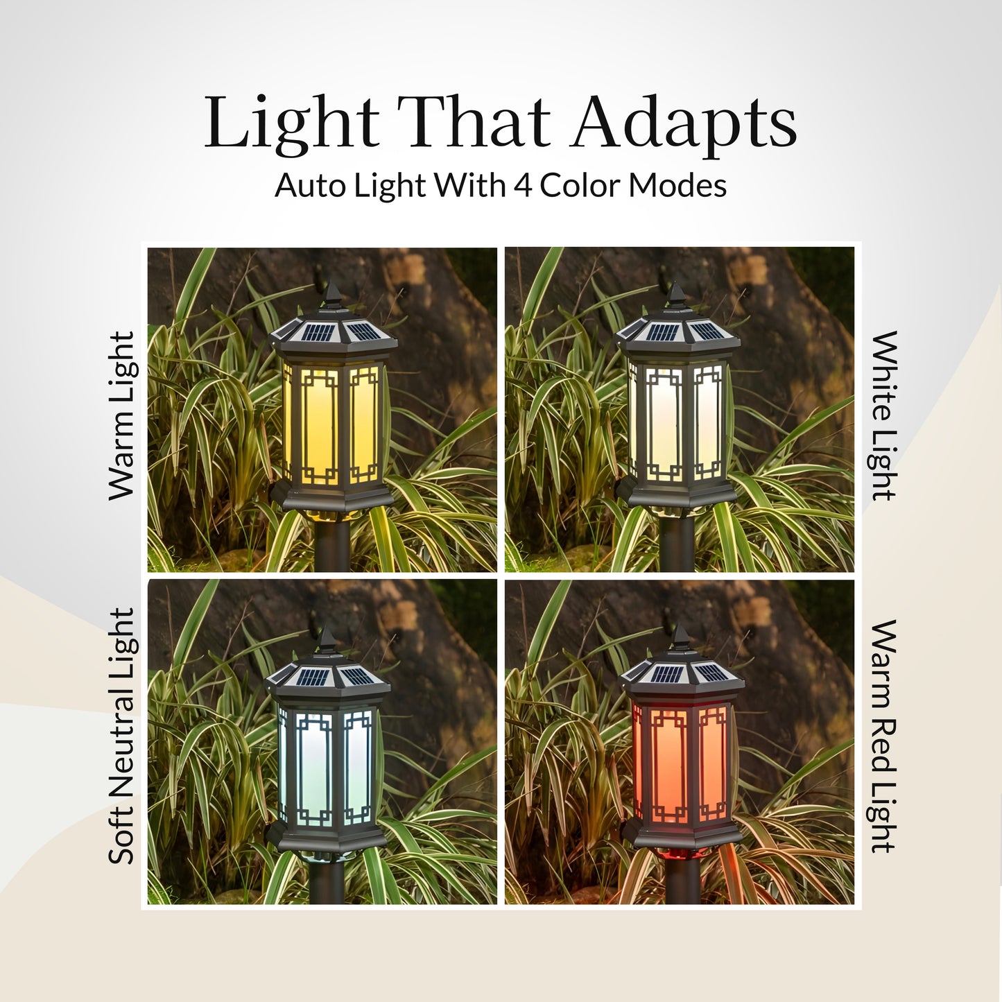 Hex Lantern Solar Powered Post Light