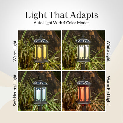 Hex Lantern Solar Powered Post Light