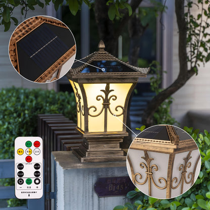 Pagoda Solar Powered Post Cap Light
