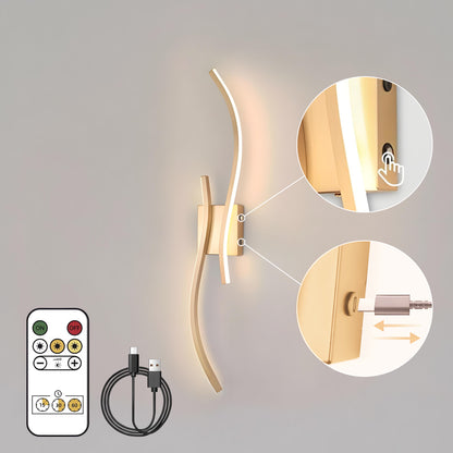 Curve Touch Dimming Battery Operated Wall Sconce