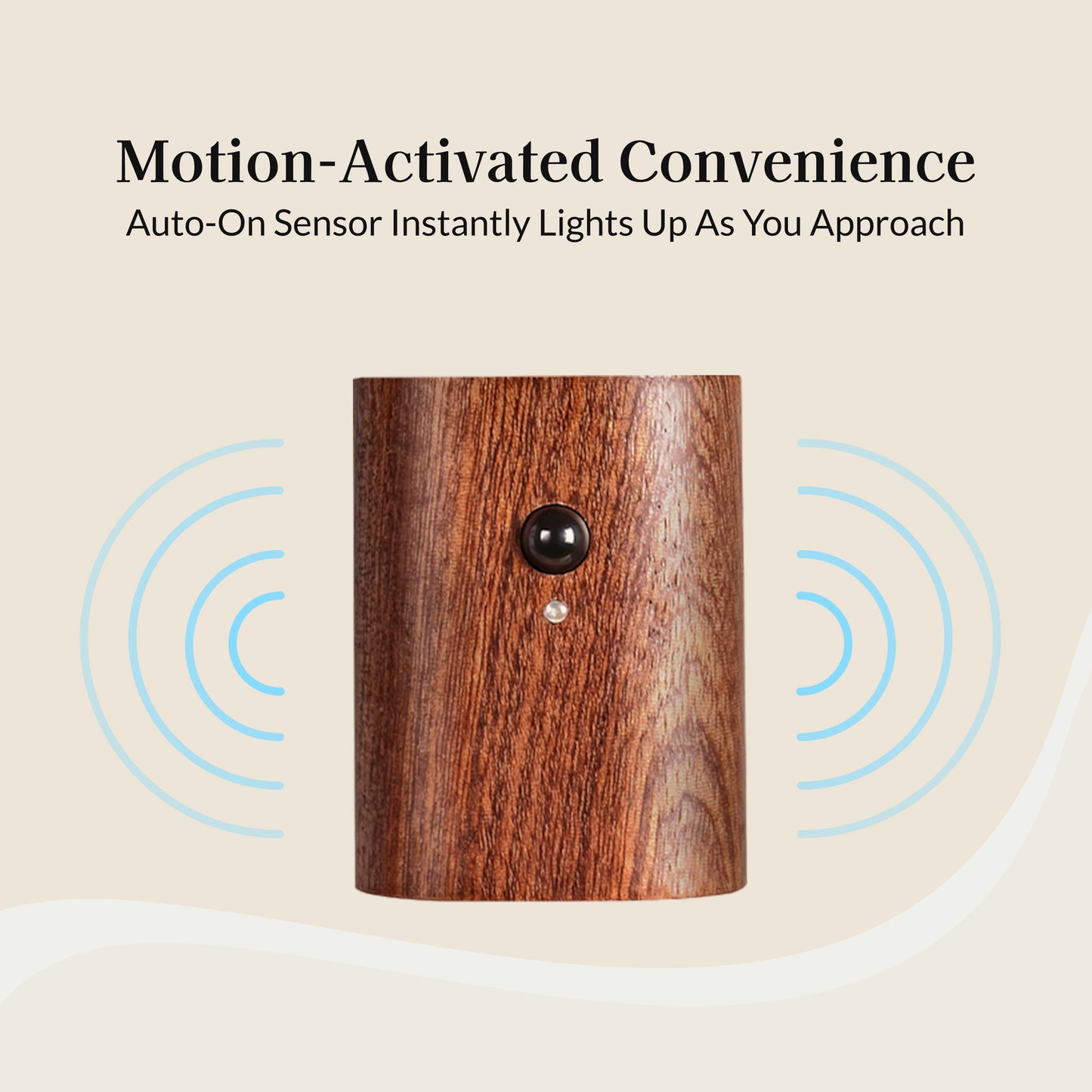 Walnut-Curve Motion Sensing Wall Sconce